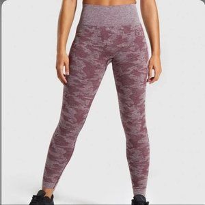 Gymshark Camo Seamless Winter Berry Red Legging S/XS